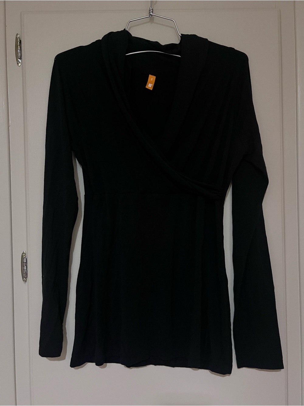 Lucky workout size small Black Long-Sleeve Wrap-Style Women’s Top like new